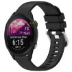 Garmin Forerunner 255S Music/255S Black Silicone Watch Band Silver Buckle - 1