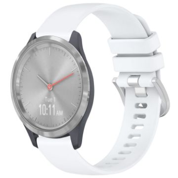 Garmin Vivomove 3S White Silicone Watch Band with Silver Buckle - 1