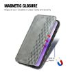 Ulefone Note 15 Grey Magnetic Leather Phone Case - Cubic Grid Design - 5