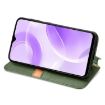 Ulefone Note 15 Green Magnetic Leather Phone Case - Cubic Grid Design - 4