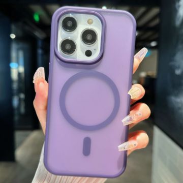 iPhone 13 Pro Purple Transparent TPU Hybrid PC Magsafe Case - 1