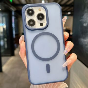 iPhone 14 Pro Max Blue Transparent TPU Hybrid PC Magsafe Case - 1