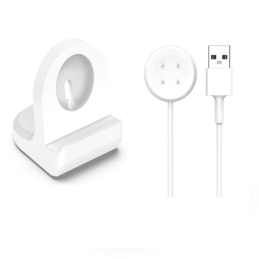 Google Pixel Watch 2 Silicone Charging Bracket with Charger - White - 1