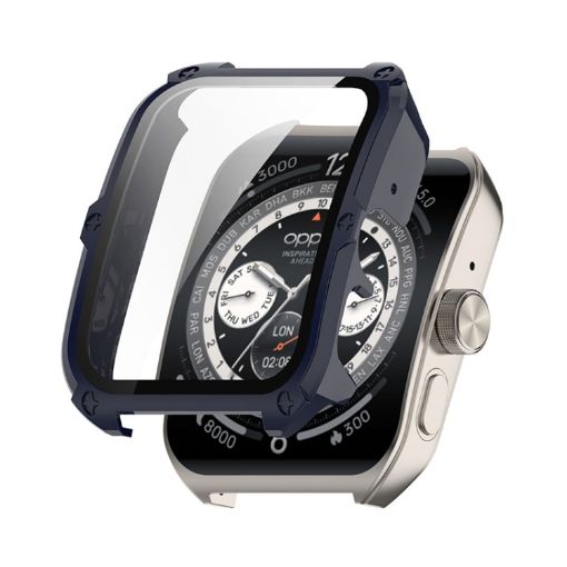 OPPO Watch 4 Pro Dark Blue Case with Tempered Glass Film - ENKAY Hat-Prince - 1