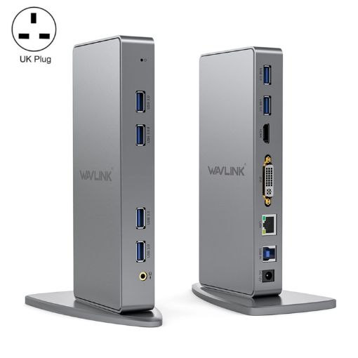 WAVLINK WL-UG39DK7 USB3.0 Hub Adapter Docking Station - UK Plug - 1