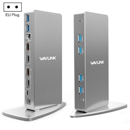 WAVLINK WL-UG69DK7 Type-C Universal Docking Station Aluminum HUB (EU Plug) - 1
