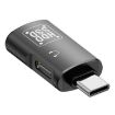 USB-C/Type-C to Type-C + USB 3.0 OTG Adapter for Headset & U-Disk (Black) - 1