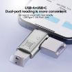 USB-C to Type-C + USB 3.0 OTG Adapter for Headset & U-Disk (Silver) - 2
