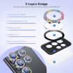 Samsung Galaxy S23 Ultra 5G Rear Lens Glitter Tempered Glass Film Silver - 5
