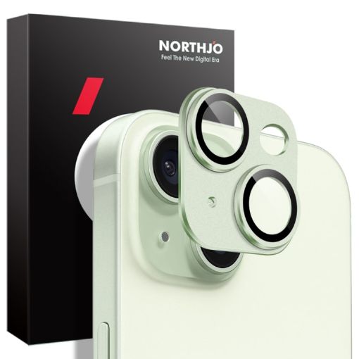 iPhone 15/15 Plus NORTHJO Matte Camera Lens Protector Glass (Green) - 1
