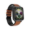 G18 1.83" Smart Watch Leather Strap, Blood Sugar/Uric Acid Support (Brown) - 2