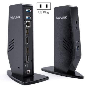 WAVLINK UG69PD5 USB-C Dual 4K Docking Station, US Plug, 60Hz Adapter - 1