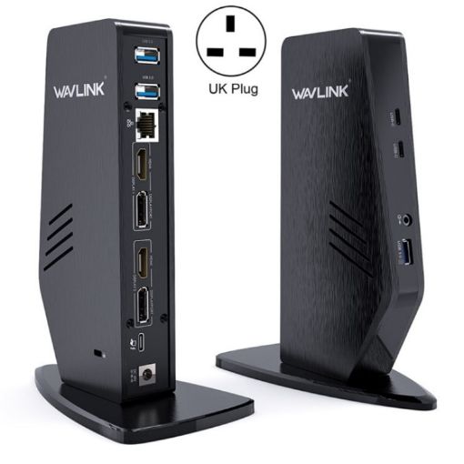 WAVLINK UG69PD5 USB-C Dual 4K Docking Station, UK Plug, 60Hz Adapter - 1