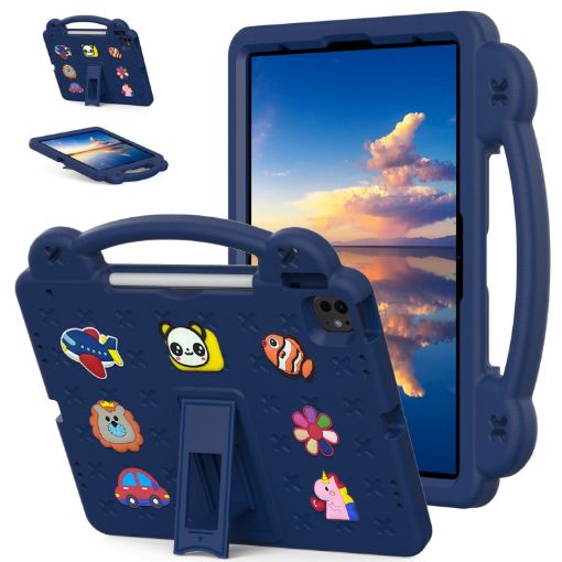 iPad Pro 13 2024 Kids EVA Shockproof Case with Handle & Kickstand Navy - 1