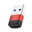 USB3.0 Male to USB-C Female OTG Adapter 5Gbps Red - 1