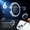iPhone 15/14 Plus Camera Lens Protector 6pcs Metal Ring Film Blue - 2