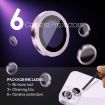 iPhone 15/14 Plus Camera Lens Protector 6pcs Metal Ring Film Purple - 2