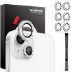 iPhone 15/14 Plus Camera Lens Protector Set - 6pcs Glitter Silver Ring - 1