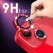 iPhone 15/14 Plus Camera Lens Protector Set - 6pcs Glitter Red Rings - 3
