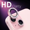 iPhone 15/14 Plus Camera Lens Protector Set - 6Pcs Pink Diamond Metal Ring - 5