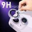 iPhone 15/14 Plus Camera Lens Protector Set - 6Pcs Diamond Metal Ring - 3