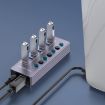 U307 Aluminum Alloy 7-Port USB 3.0 Hub, 5Gbps Speed, Independent Switch - 7