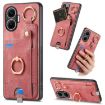Redmi Turbo 4 Pro Pink Retro Skin-feel Phone Case with Ring Card Bag - 1