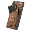 Redmi Turbo 4 Pro Retro Skin-feel Phone Case with Ring Card Bag Brown - 3