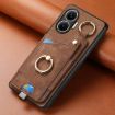 Redmi Turbo 4 Pro Retro Skin-feel Phone Case with Ring Card Bag Brown - 5