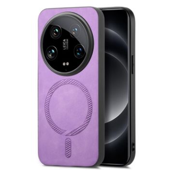 Xiaomi 14 Ultra Purple Retro Magsafe PU Back Cover Phone Case - 1