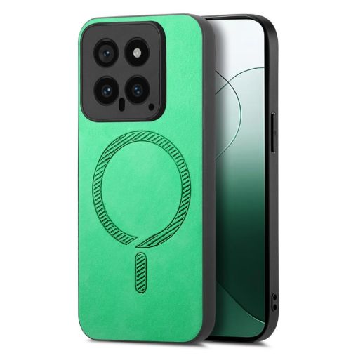 Xiaomi 14 Pro 5G Green Retro Magsafe PU Back Cover Phone Case - 1