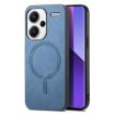 Xiaomi Redmi Note 13 Pro+ Blue Retro Magsafe PU Back Cover Case - 1