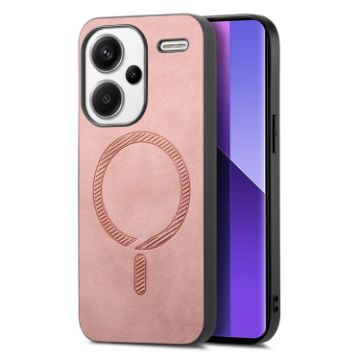 Xiaomi Redmi Note 13 Pro+ Pink Retro Magsafe PU Back Cover Case - 1