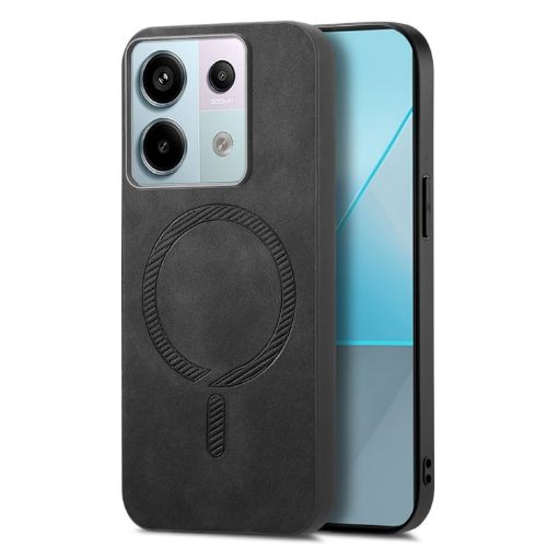 Xiaomi Redmi K60 Ultra Black Retro Magsafe PU Back Cover Case - 1