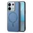 Xiaomi Redmi Note 12 Turbo Blue Retro Magsafe PU Back Cover Case - 1