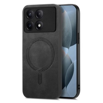 Xiaomi Redmi K70E/Poco X6 Pro 5G Black Retro Magsafe PU Phone Case - 1