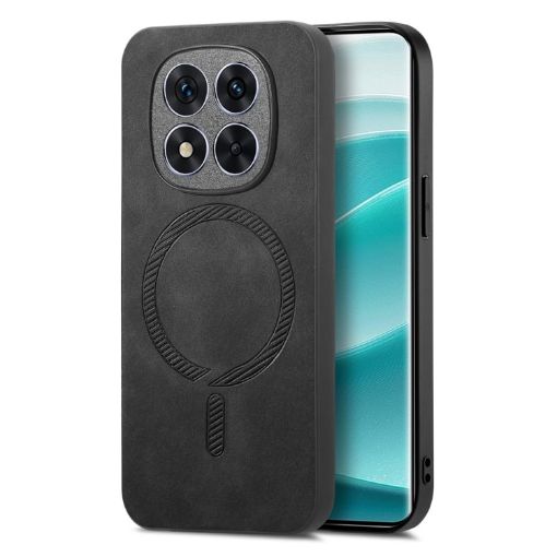 Xiaomi Redmi Note 14 5G Black Retro Magsafe PU Back Cover Case - 1