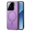 Xiaomi 15 Retro Magsafe PU Back Cover Phone Case - Solid Purple - 1