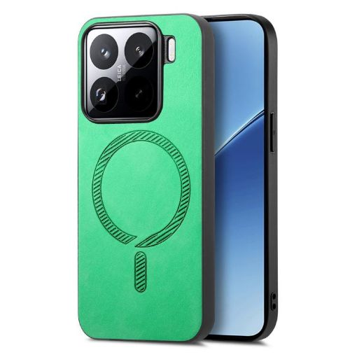 Xiaomi 15 Pro Green Retro Magsafe PU Back Cover Phone Case - 1