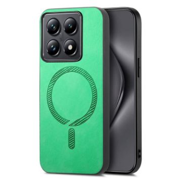 Xiaomi 14T Pro Green Retro Magsafe PU Back Cover Phone Case - 1