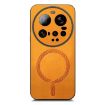 Xiaomi 15 Ultra Yellow Retro Magsafe PU Back Cover Phone Case - 2