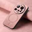Xiaomi 15 Ultra Pink Retro Magsafe PU Back Cover Phone Case - 4
