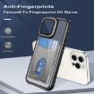iPhone 15 Card Holder Case - Black Acrylic Hybrid TPU Cover - 2