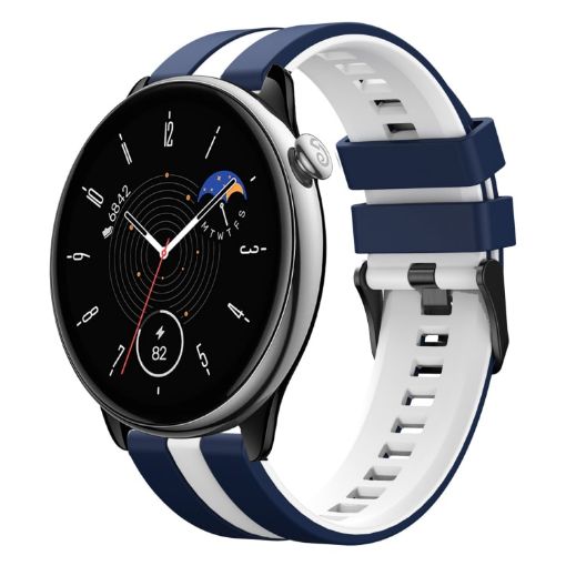 Amazfit GTR Mini 20mm Blue+White Two-Color Sports Silicone Band - 1