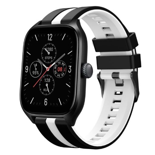 Amazfit GTS 4 20mm Black+White Two-Color Sports Silicone Watch Band - 1