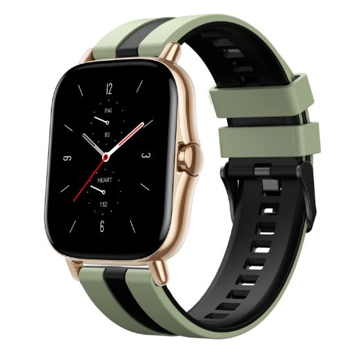 Amazfit GTS 2 20mm Two-Color Silicone Watch Band Light Green Black - 1