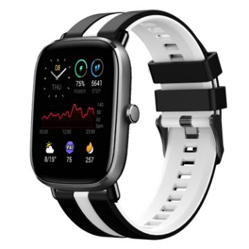 Amazfit GTS 2 Mini 20mm Black+White Sports Silicone Watch Band - 1