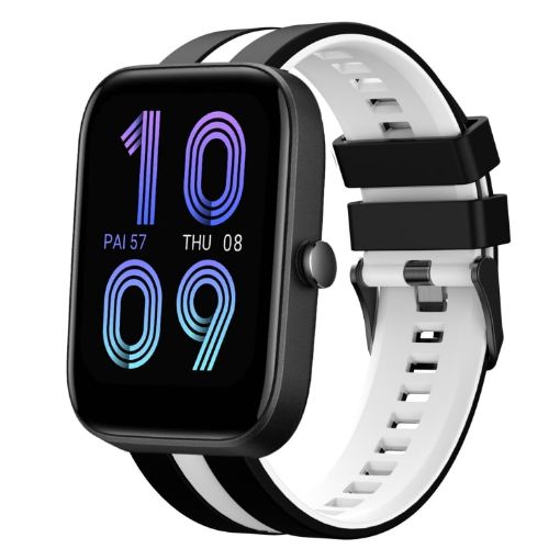 Amazfit Bip3 20mm Black+White Two-Color Sports Silicone Watch Band - 1