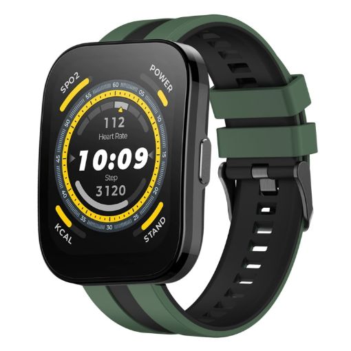 Amazfit Bip 5 22mm Two-Color Silicone Watch Band Olive Green+Black - 1