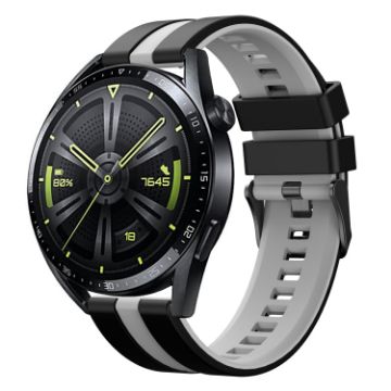 Amazfit GTR 3 22mm Black+Grey Two-Color Sports Silicone Watch Band - 1